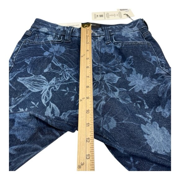 7 For All Mankind Jeans 24 Indigo Fairytale‎ Floral High Rise Skinny Bootcut - Picture 15 of 16